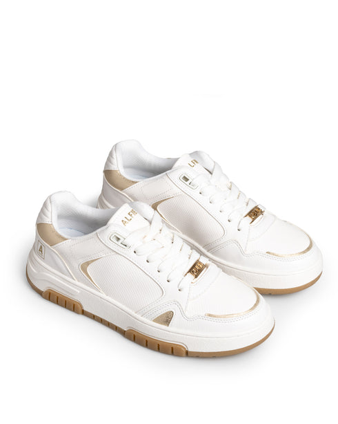 Tenis Blanco Combinado Oro 7953